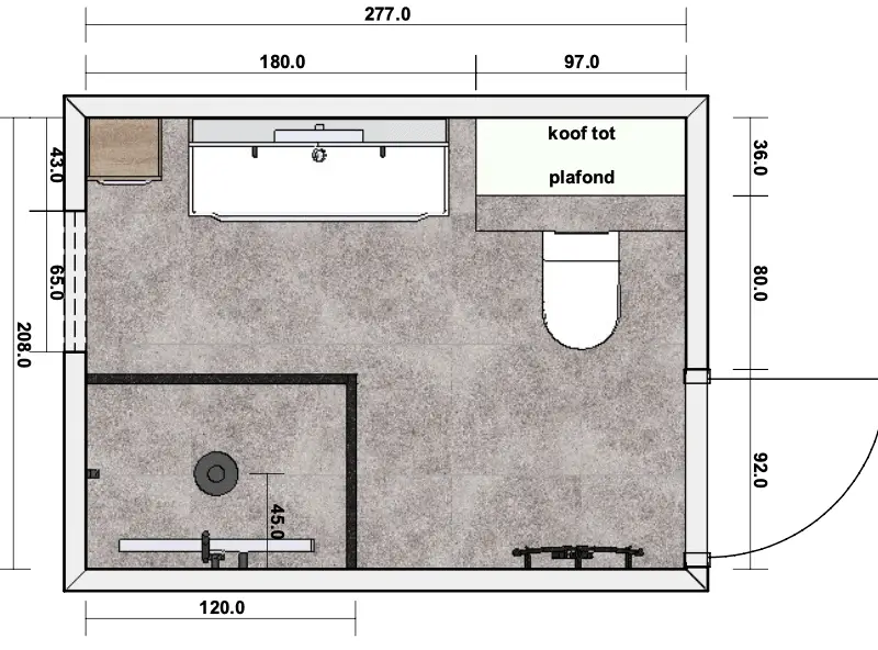 Plattegrond met maten